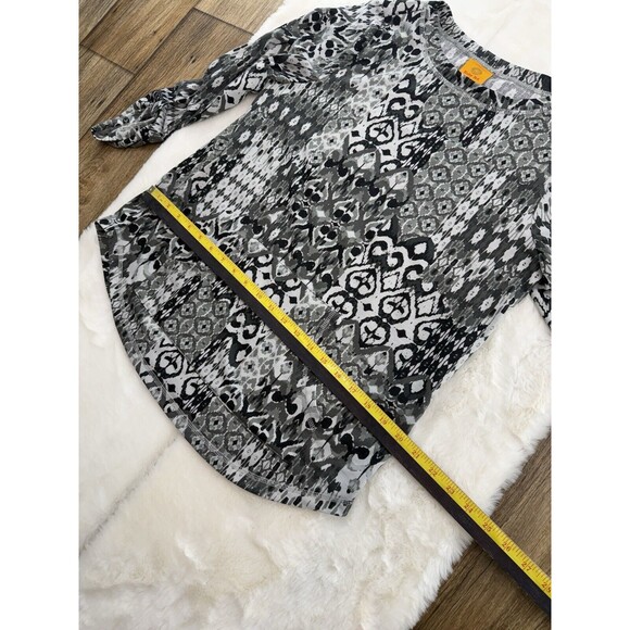 Ruby Rd Multicolor  Long Sleeve Blouse Sz Small Black - Picture 14 of 17